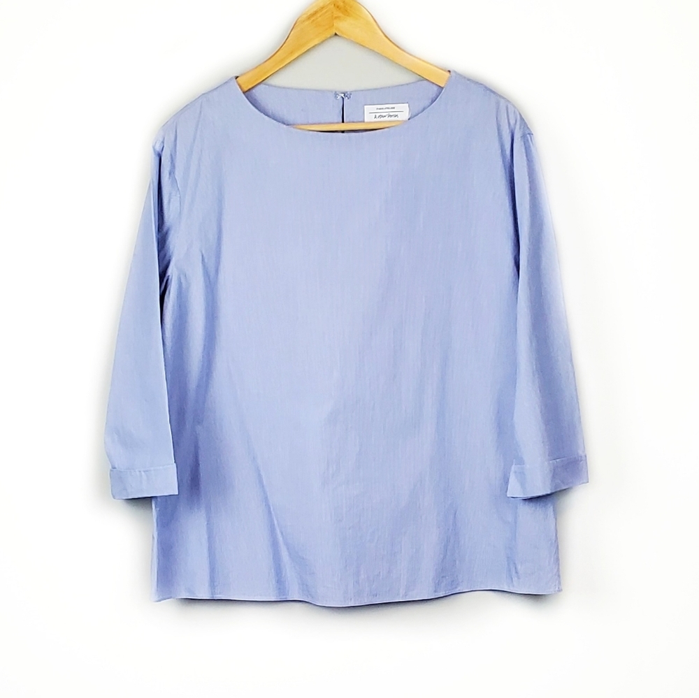 & Other Stories Blue Stripe Blouse Size S